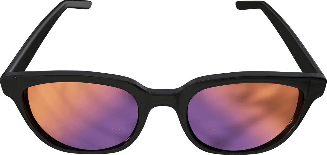 Black Framed Sunglasses with Reflective Transparent Lenses