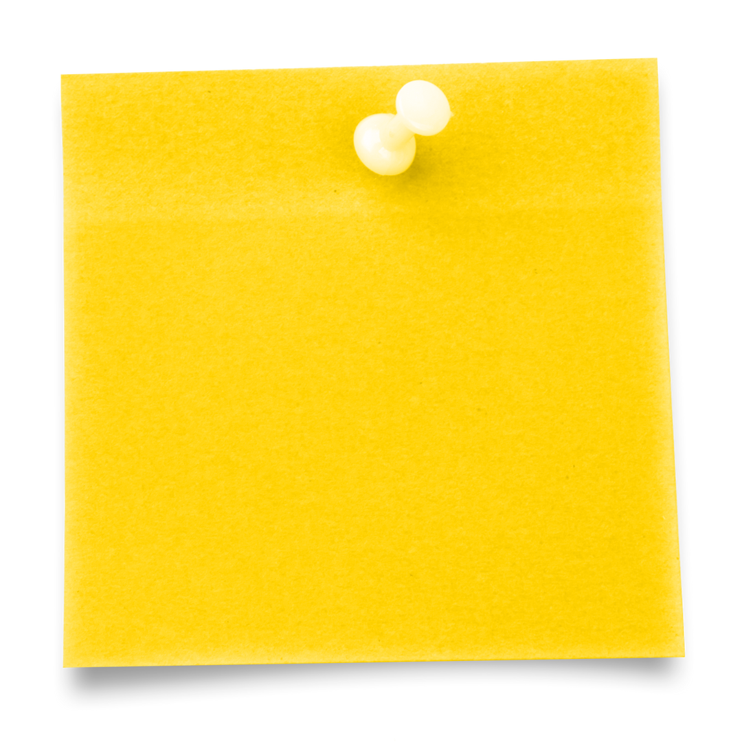 Transparent Yellow Sticky Note with Thumbtack - Download Free Stock Images Pikwizard.com