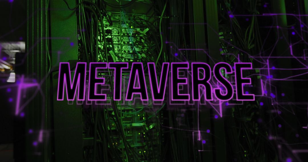 Metaverse Concept with Digital Network Overlays