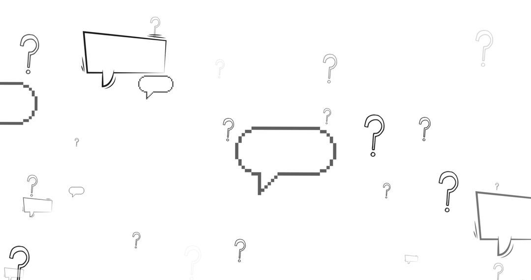 Creative Speech Bubbles and Question Marks Pattern on White Background
