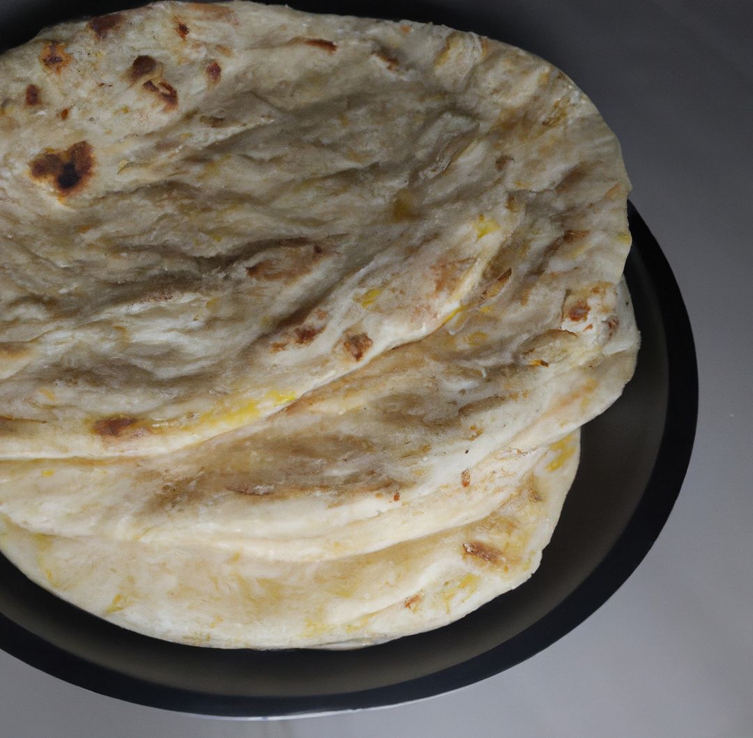 Close up of flat slices of baked roti bread on white background - Free Images, Stock Photos and Pictures on Pikwizard.com