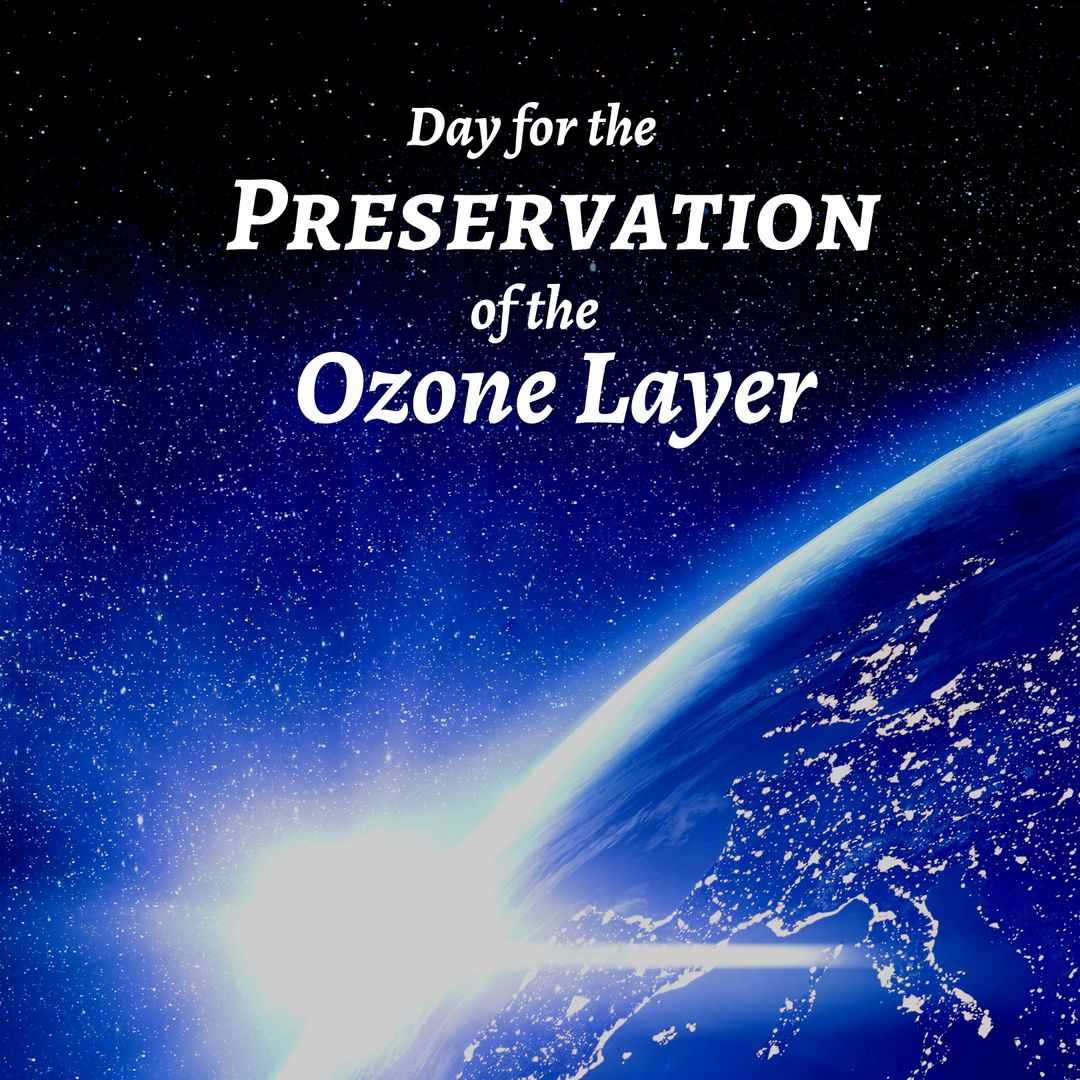 Ozone Layer Preservation Awareness Poster with Earth Illustration