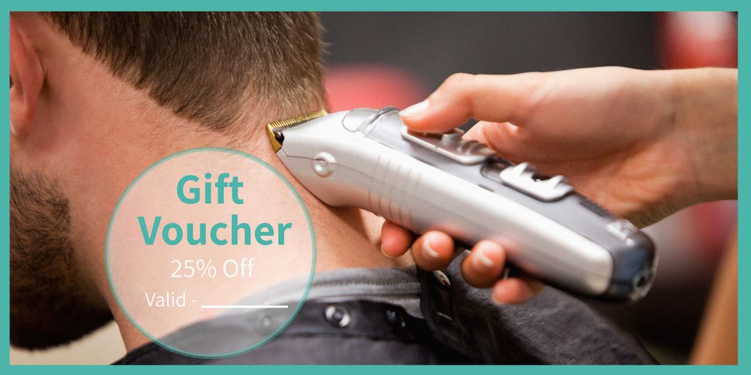 Haircut Gift Voucher Template with Hairdresser and Client - Download Free Stock Templates Pikwizard.com