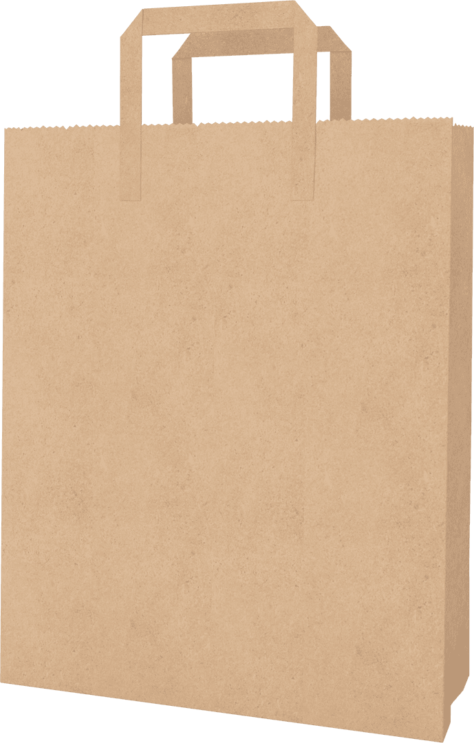 Transparent Brown Paper Takeaway Bag with Plain Design