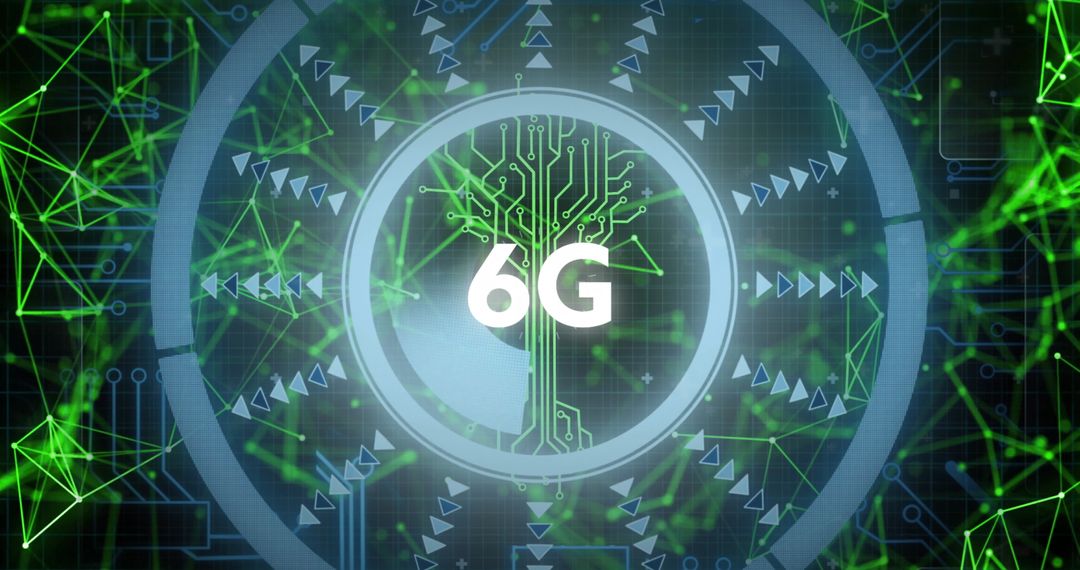 6G Technology Concept with Futuristic Circuitry and Connectivity Symbols