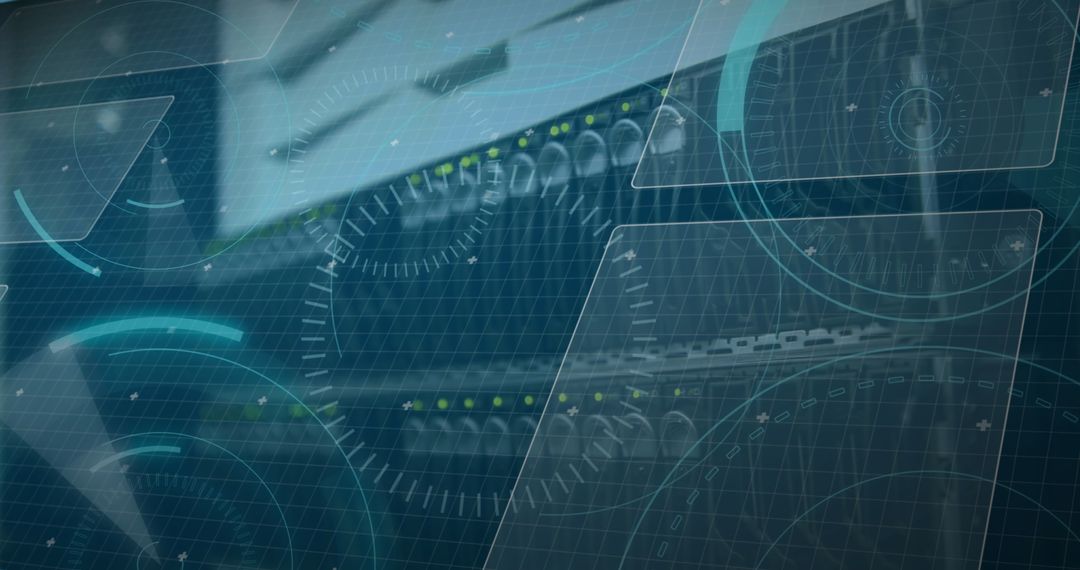 Futuristic Global Digital Network Interface Overlay