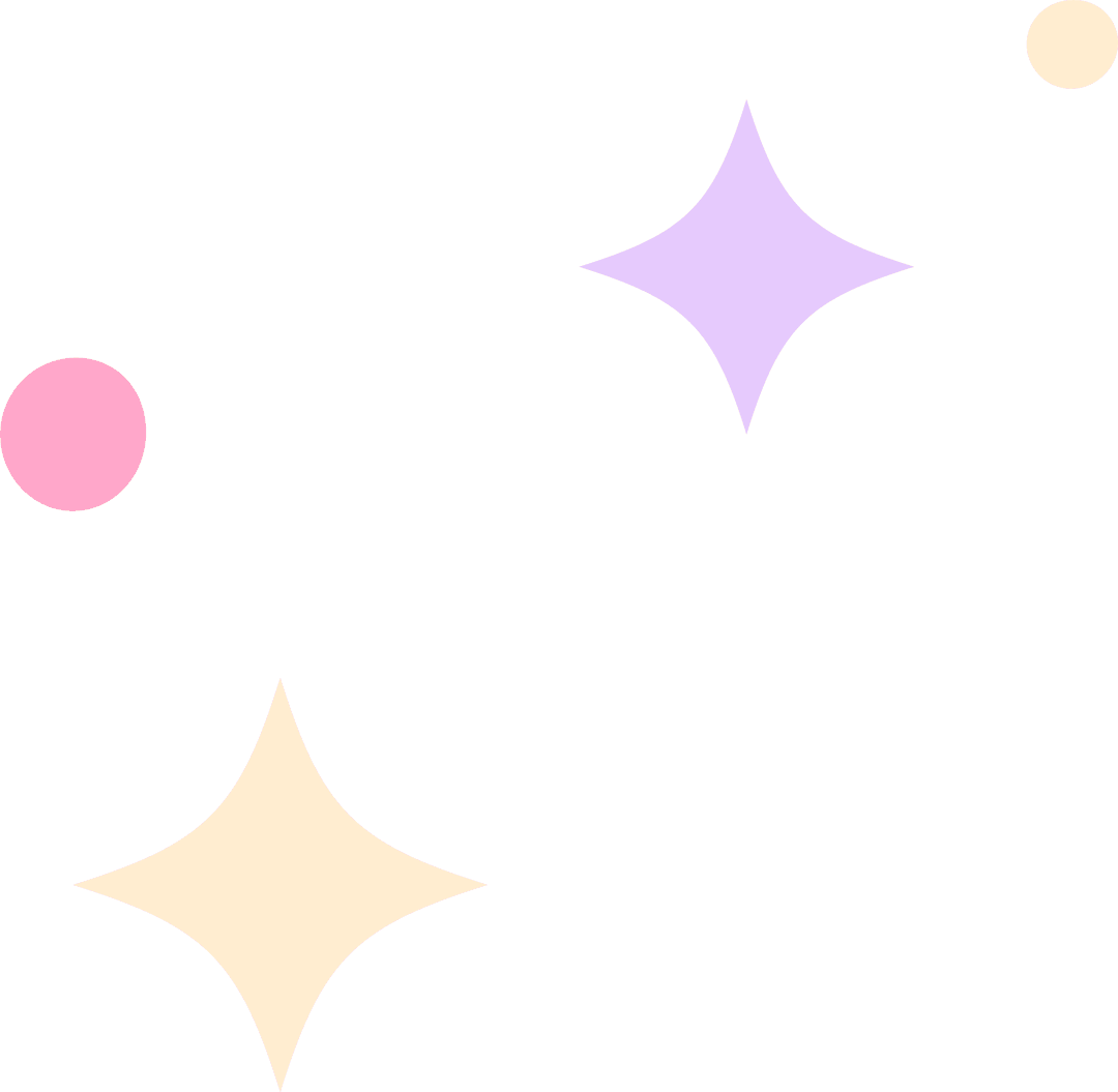 Transparent Background with Pastel Stars and Circles