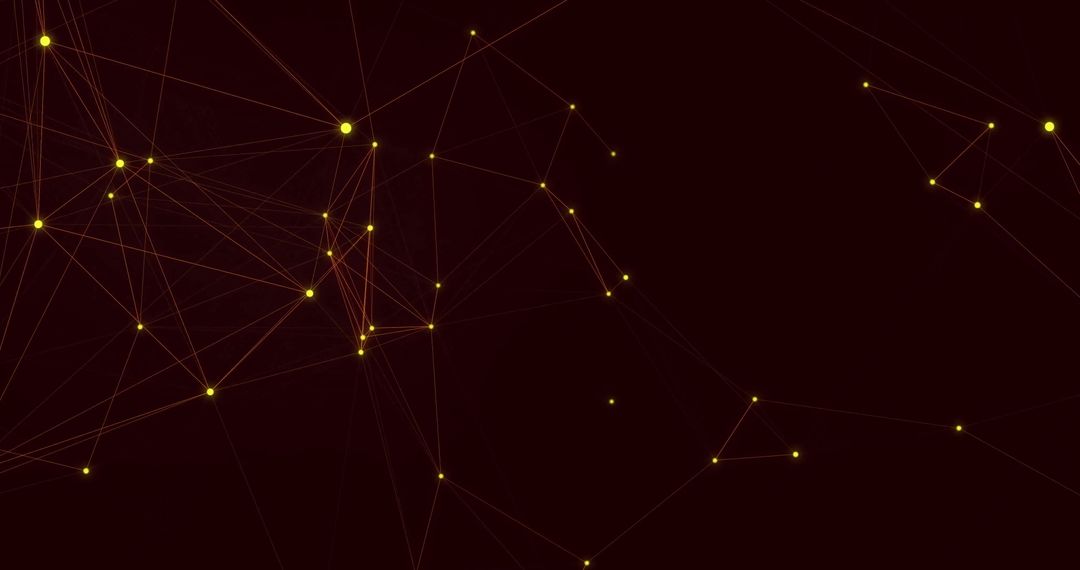 Digital Network of Yellow Connections on Dark Background