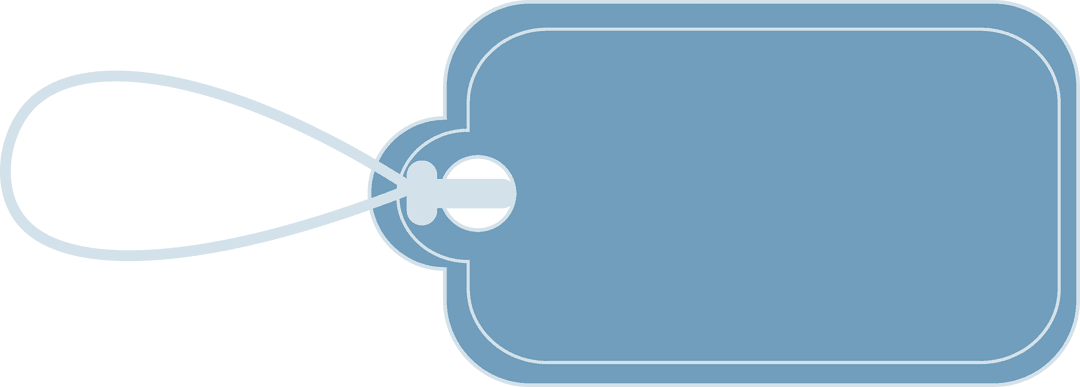 Blue Gift Label with Loop on Transparent Background