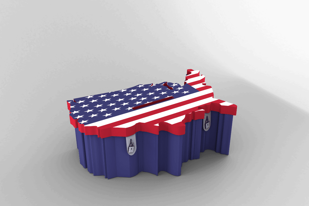 Transparent USA Flag Printed Cardboard Box Design