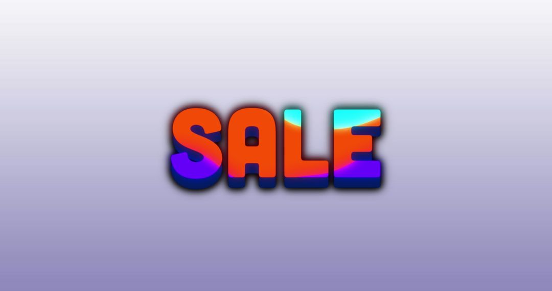 Vibrant Multicolored Sale Text on Gradient Background