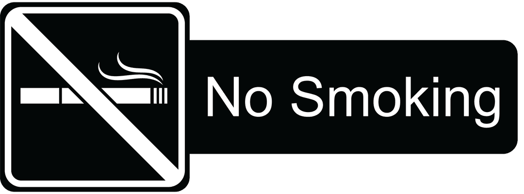 Transparent Black No Smoking Sign with Cigarette Icon