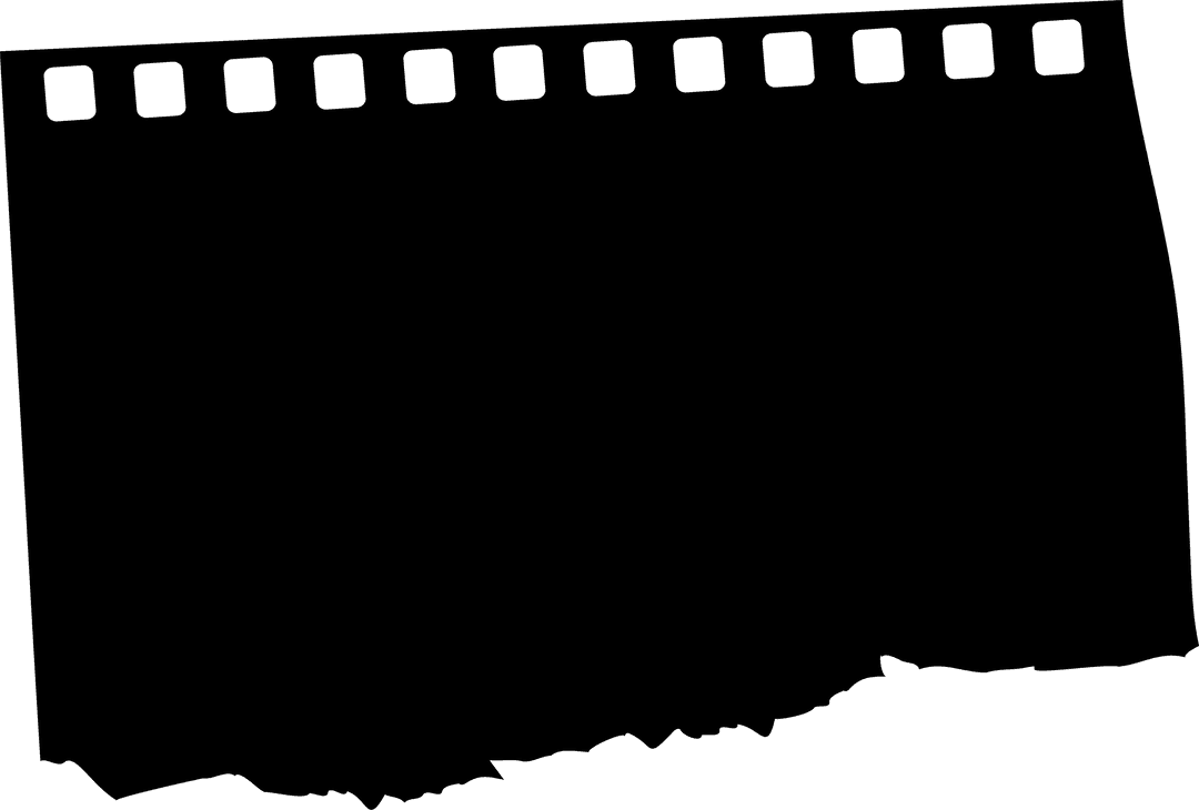 Vintage Jagged Film Strip Frame on Transparent Background