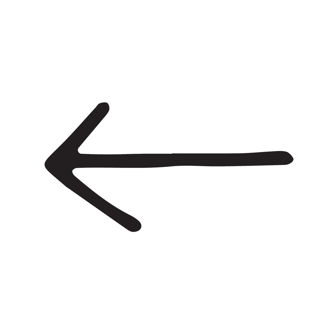 Transparent Black Left Arrow Outline for Digital Projects