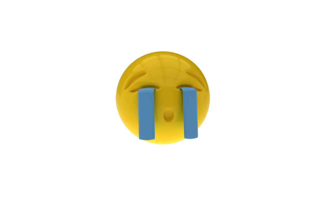 3D Transparent Crying Emoticon Icon in Floating Saddened Expression - Download Free Stock Images Pikwizard.com