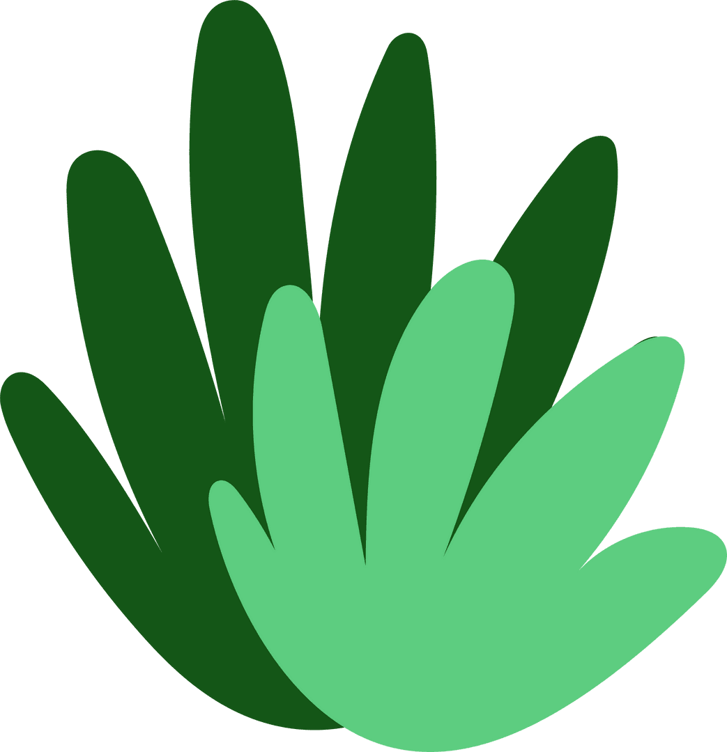 Abstract Green Leaves Illustration with Transparent Background