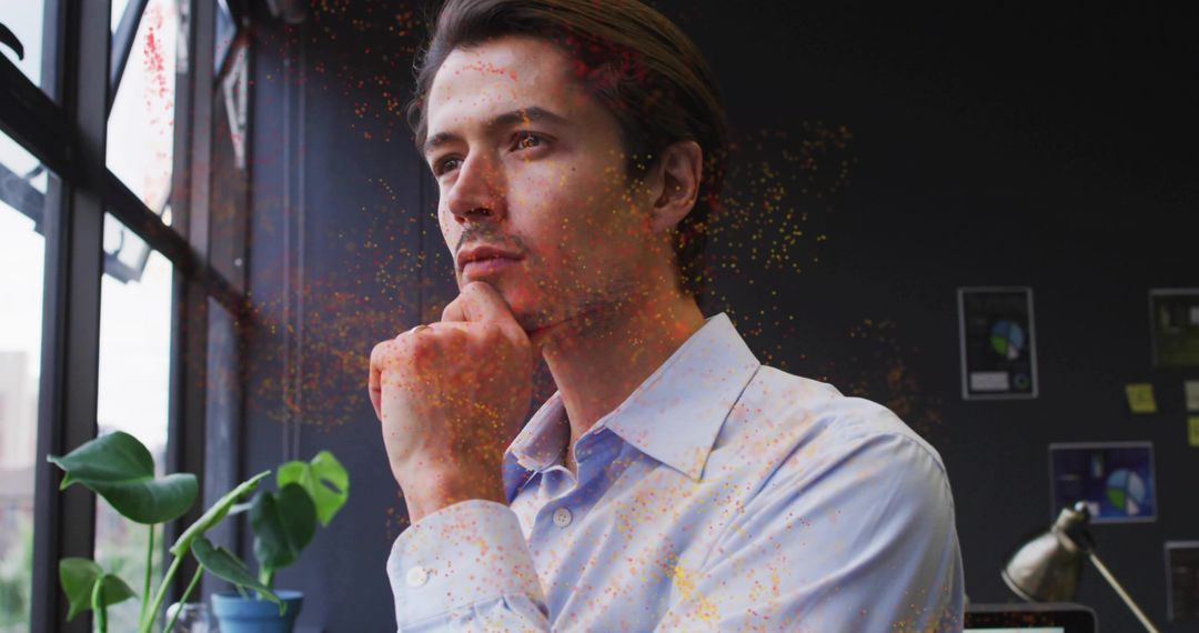 Business Professional Contemplating Next Steps by Office Window