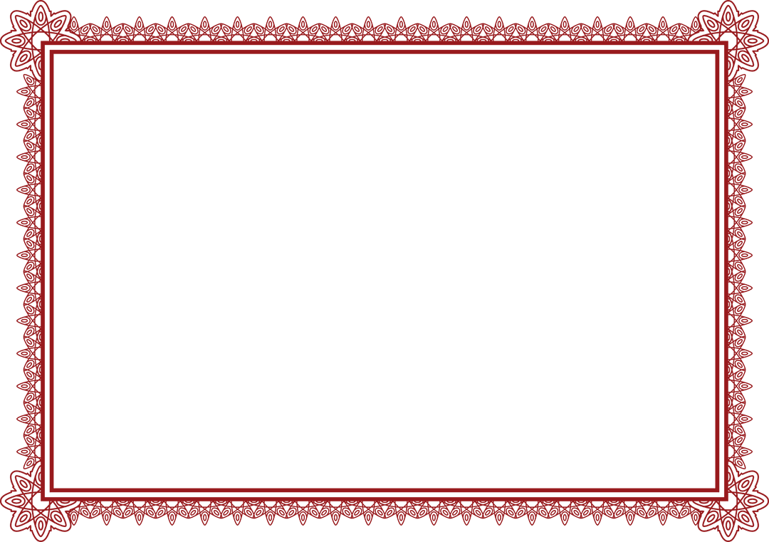Elegant Red Frame with Pattern on Transparent Background - Download Free Stock Images Pikwizard.com