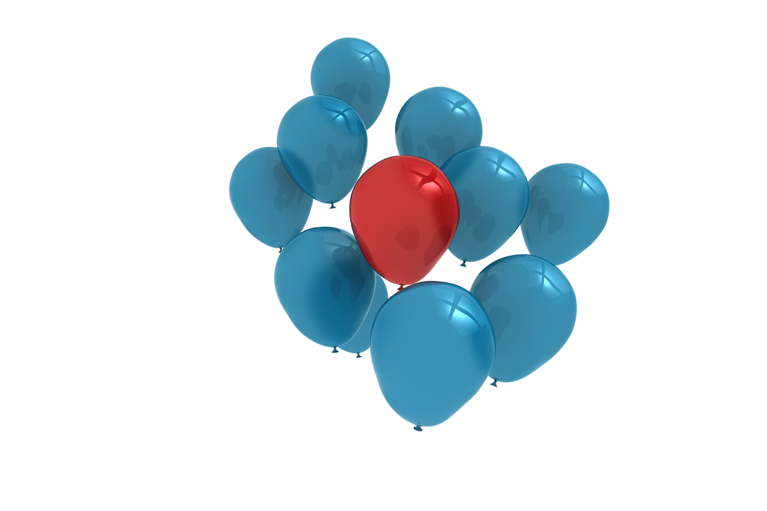 Floating Blue and Red Balloons on Transparent Background - Download Free Stock Images Pikwizard.com