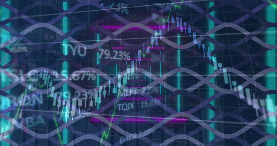 Abstract Data Visualization in Network Grid Background