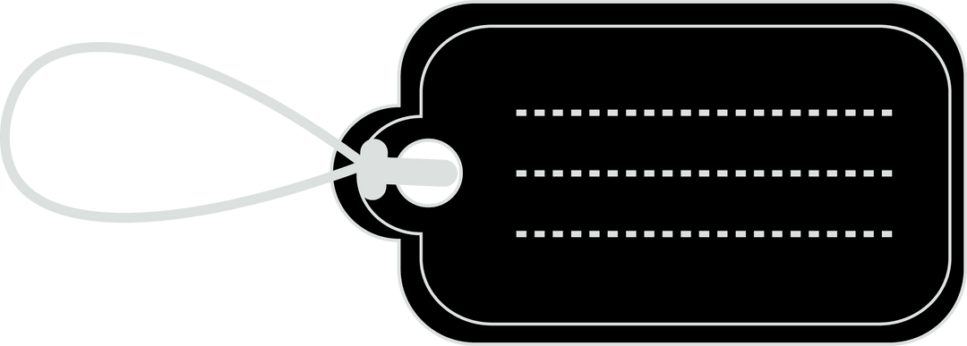 Transparent Black Luggage Tag Vector Art with Copy Space