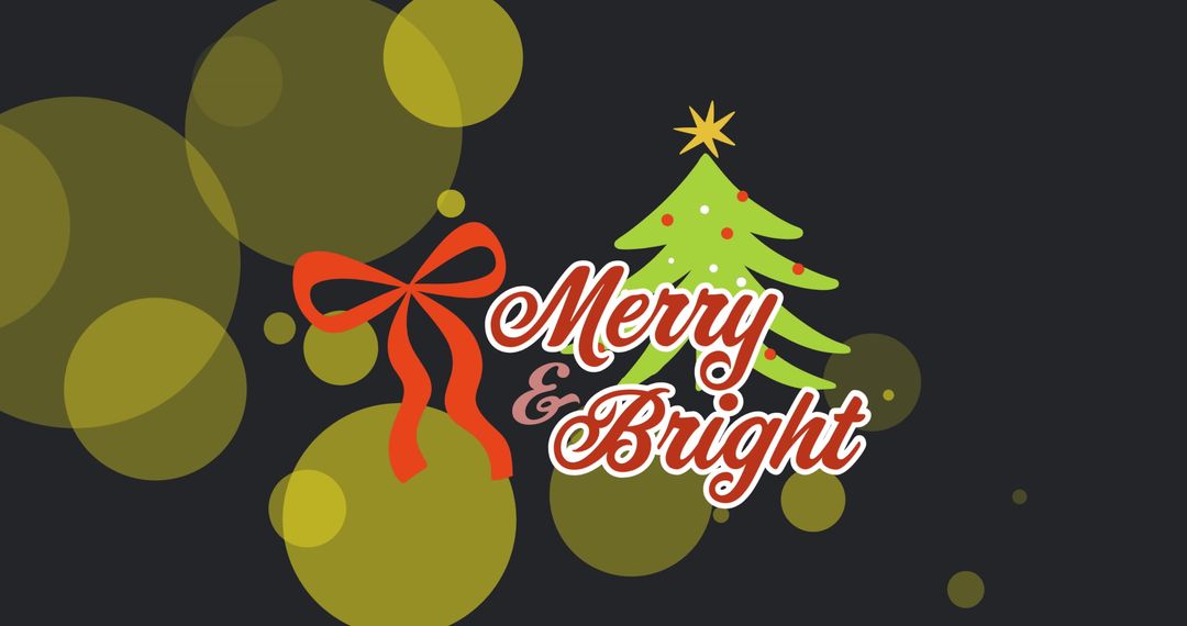 Festive Christmas Greetings with Tree and Ribbon