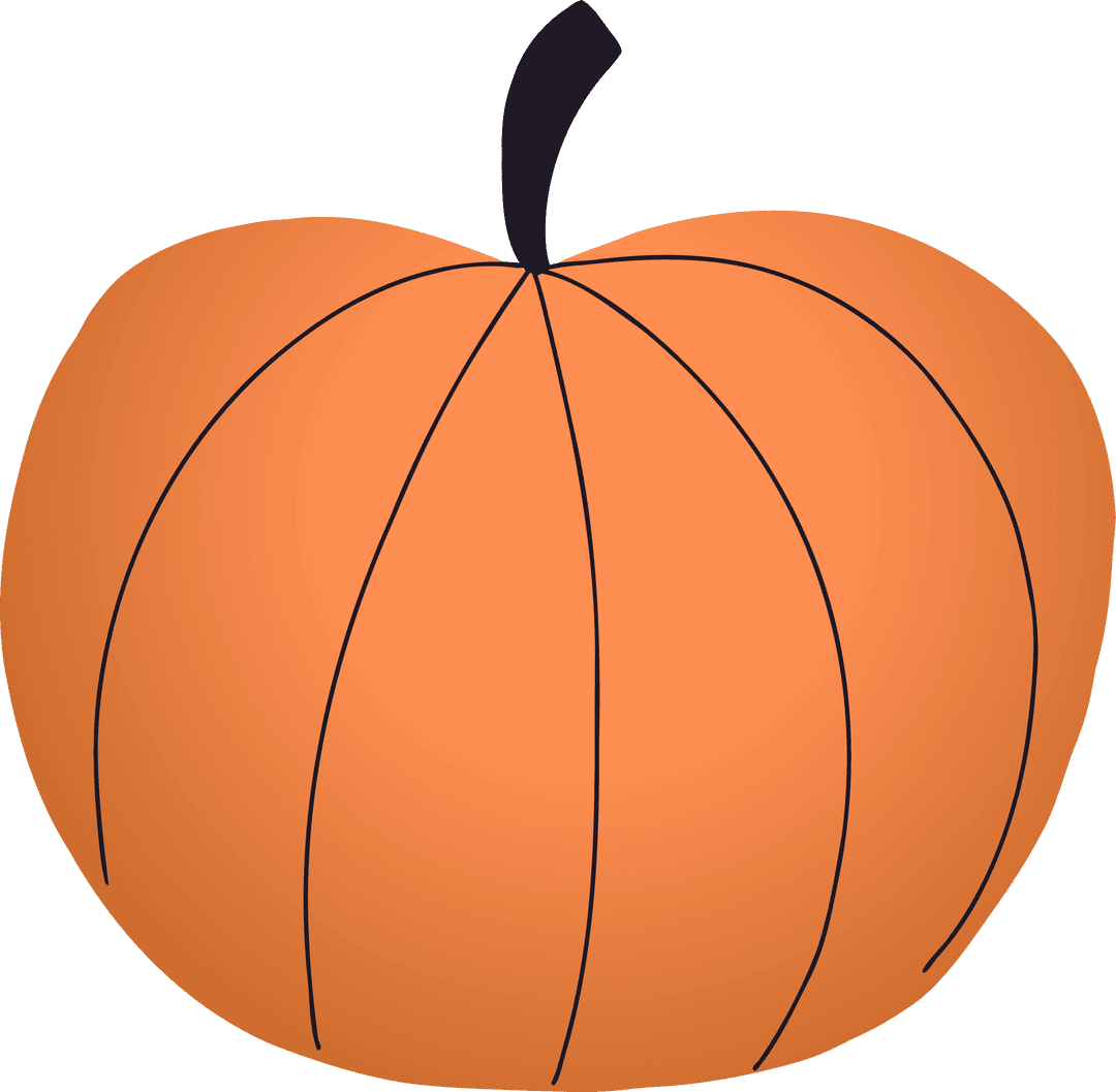 3D Render Stylized Pumpkin with Transparent Background