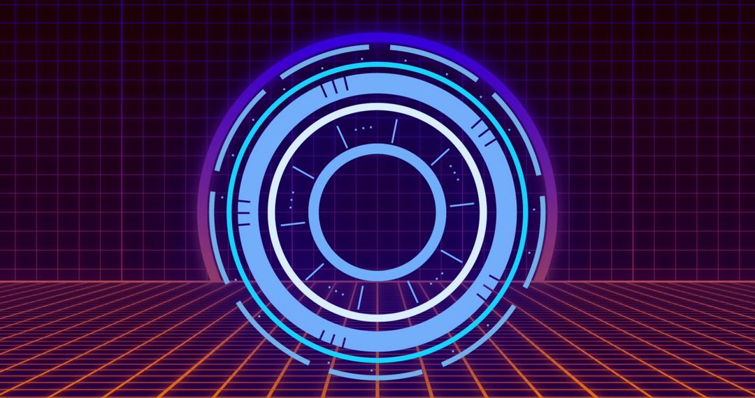 Futuristic Digital Interface with Tech Grid Background