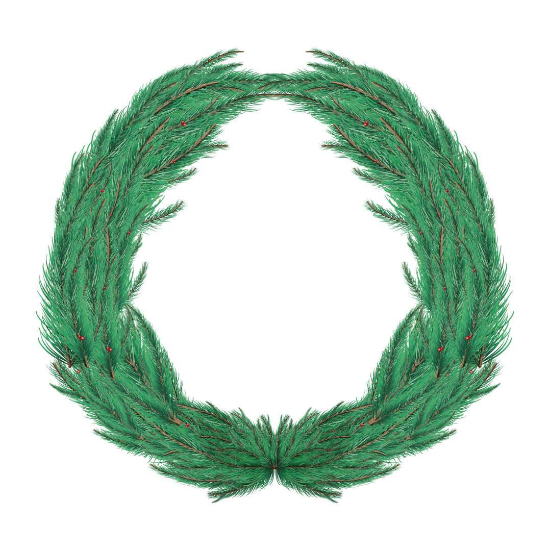 Transparent Christmas Fir Wreath Decoration Vector