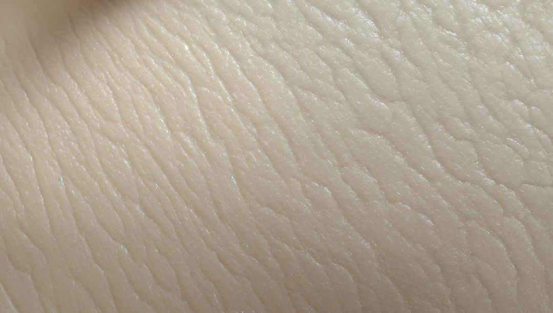 Macro close-up displaying human skin texture with fine creases, pores and ridges