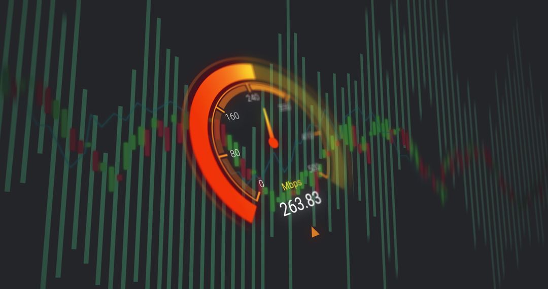 Data Processing On Speedometer With Digital Graph Overlay