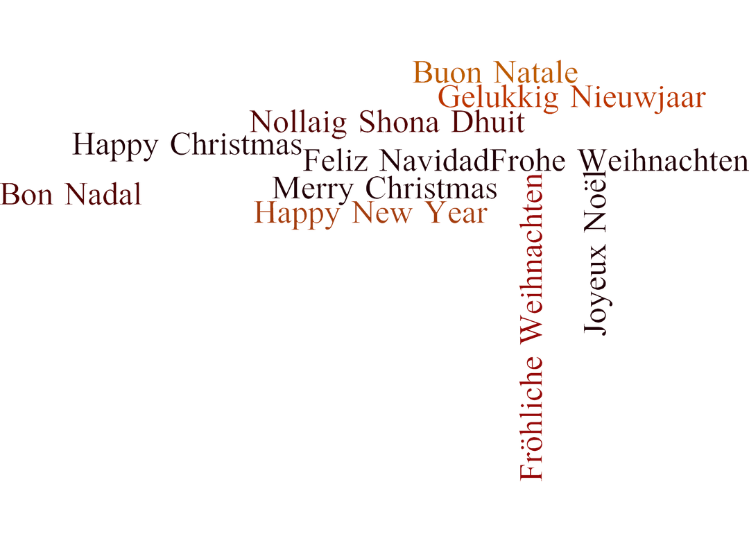 Transparent Multilingual Christmas Greetings Illustration