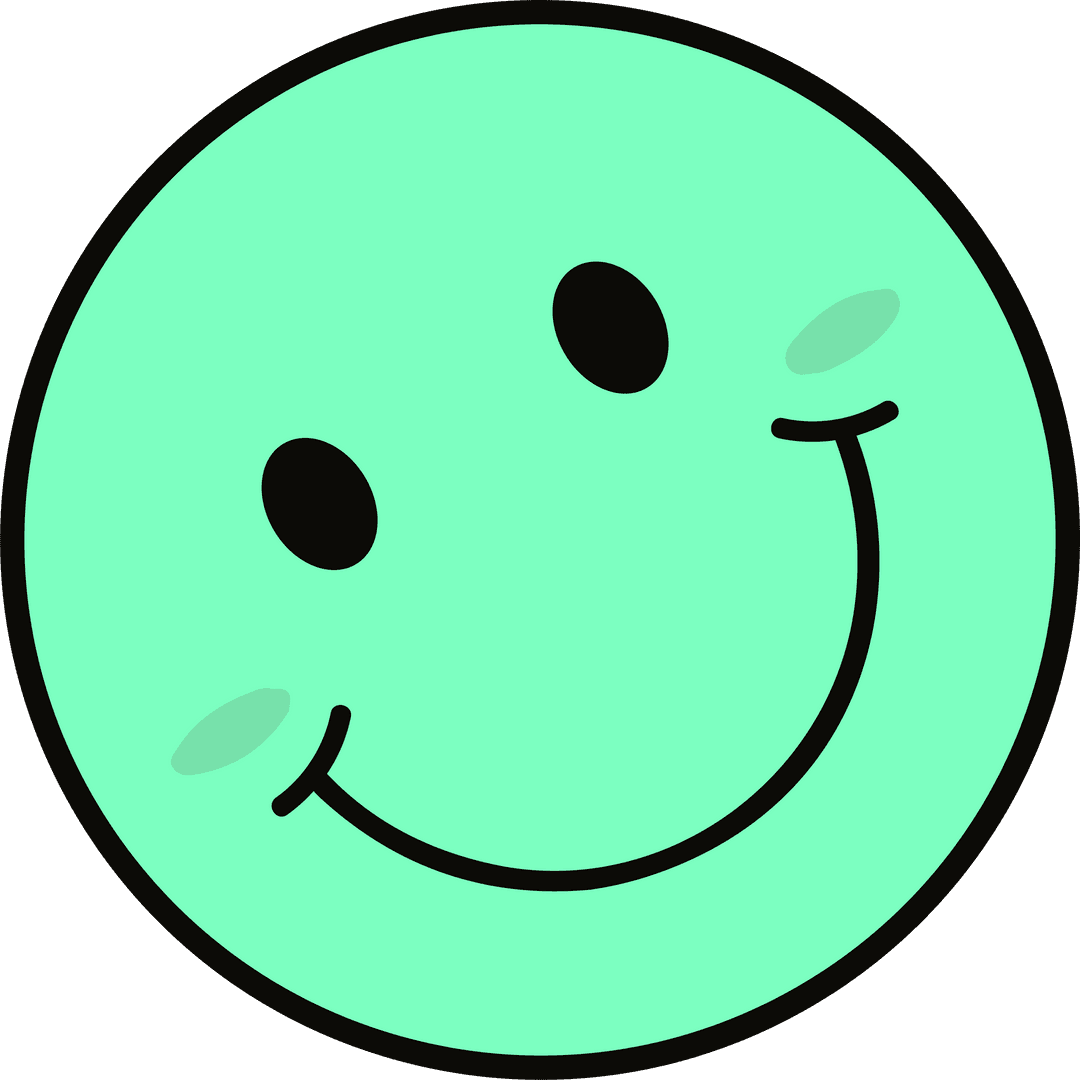 Transparent Pastel Green Smiling Emoticon for Digital Use