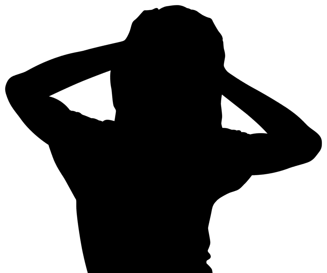 Transparent Silhouette of Woman Holding Head Depicting Emotions