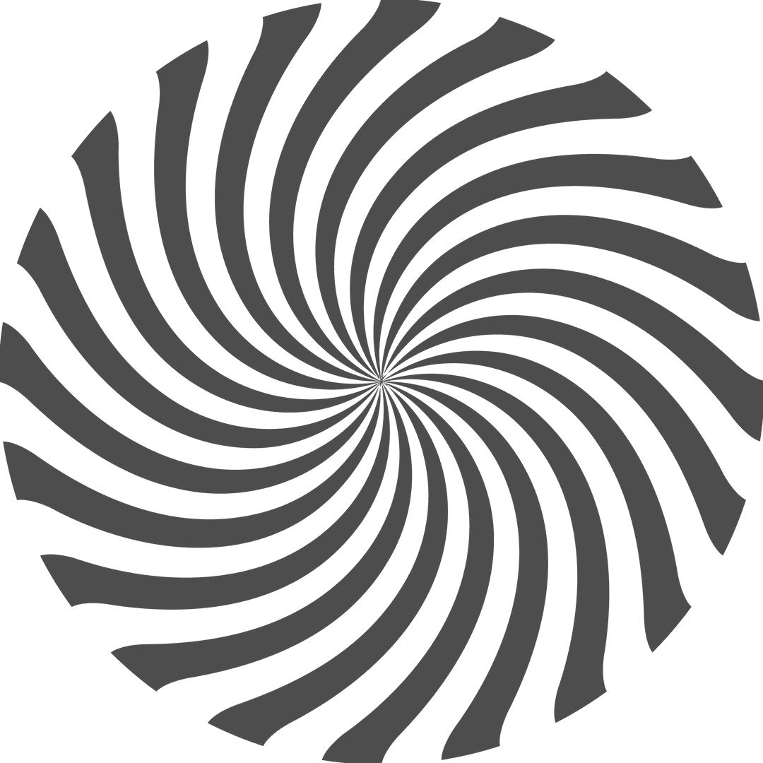 Abstract Black Spiral Design on Transparent Background