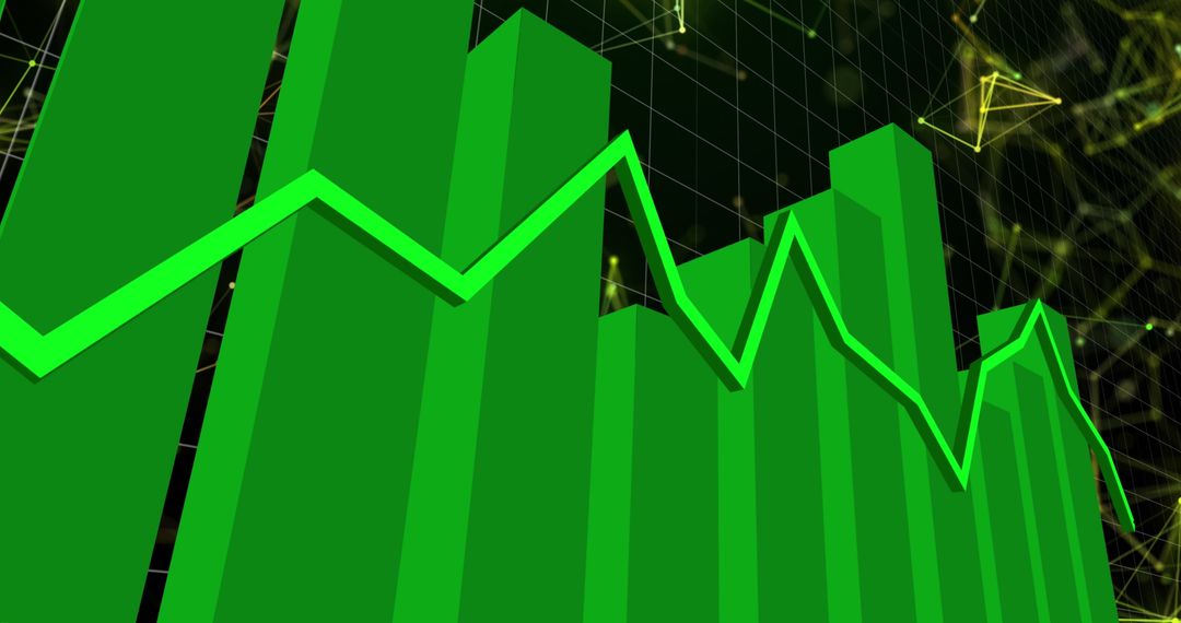 Dynamic Bar Graph with Green Data Line on Digital Interface