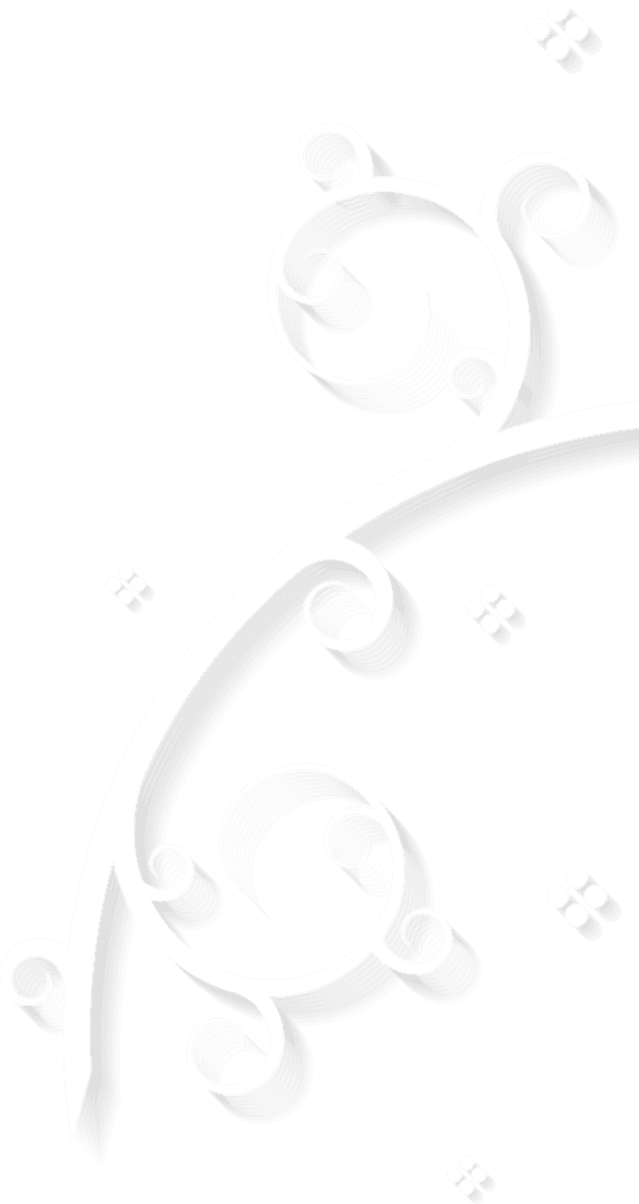 Elegant Vine Swirl Vector with Decorative Elements on Transparent Background