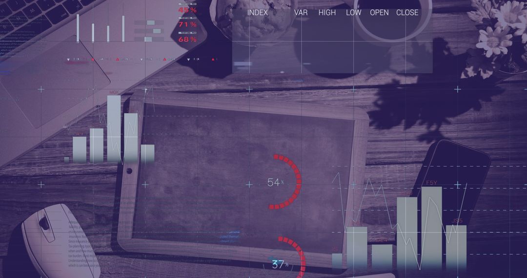 Digital Finance and Business Analytics Concept with Gadgets