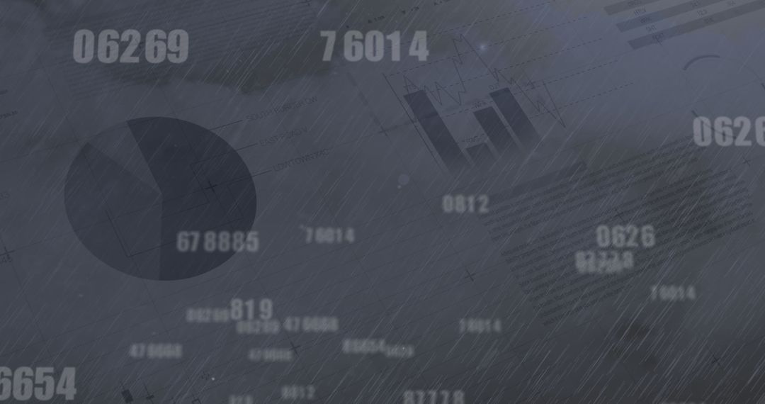 Abstract Digital Finance Data Overlay with Changing Numbers
