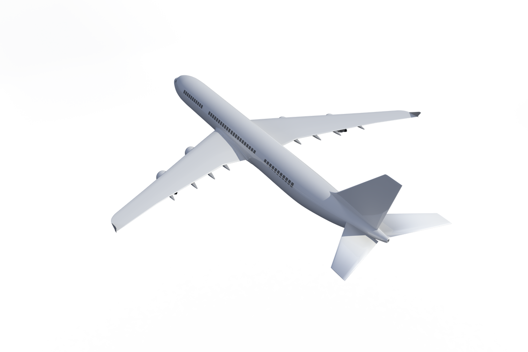 White Airplane Render with Transparent Background for Travel and Aviation Themes - Download Free Stock Images Pikwizard.com