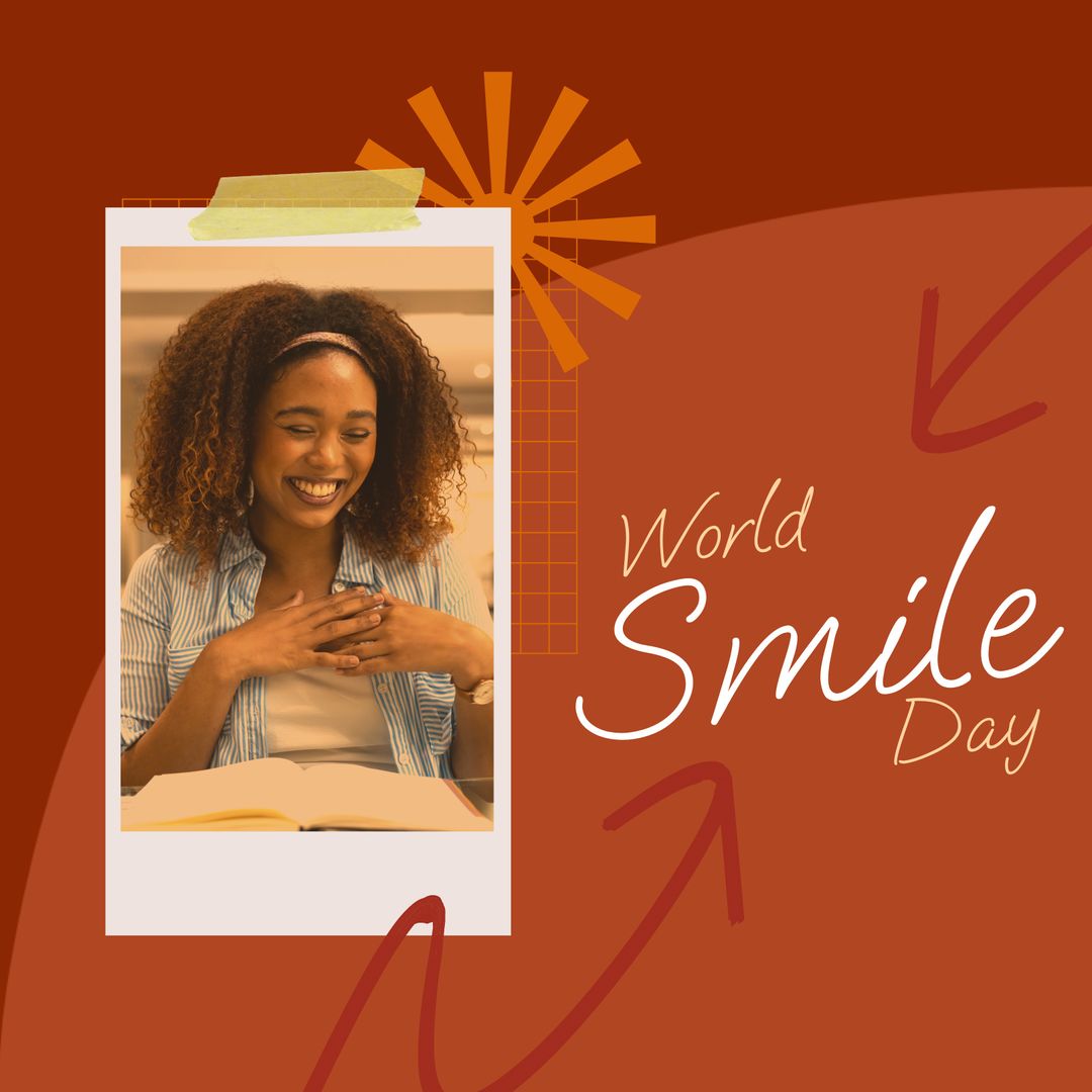 World Smile Day Celebration with Smiling Woman and Book