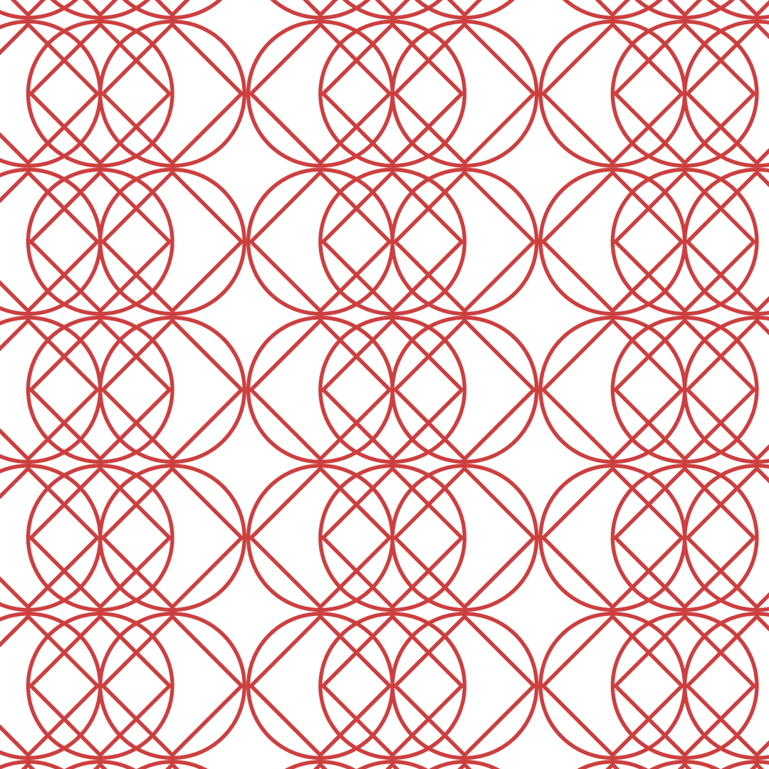 Seamless Red Circle and Diamond Pattern on Transparent Background