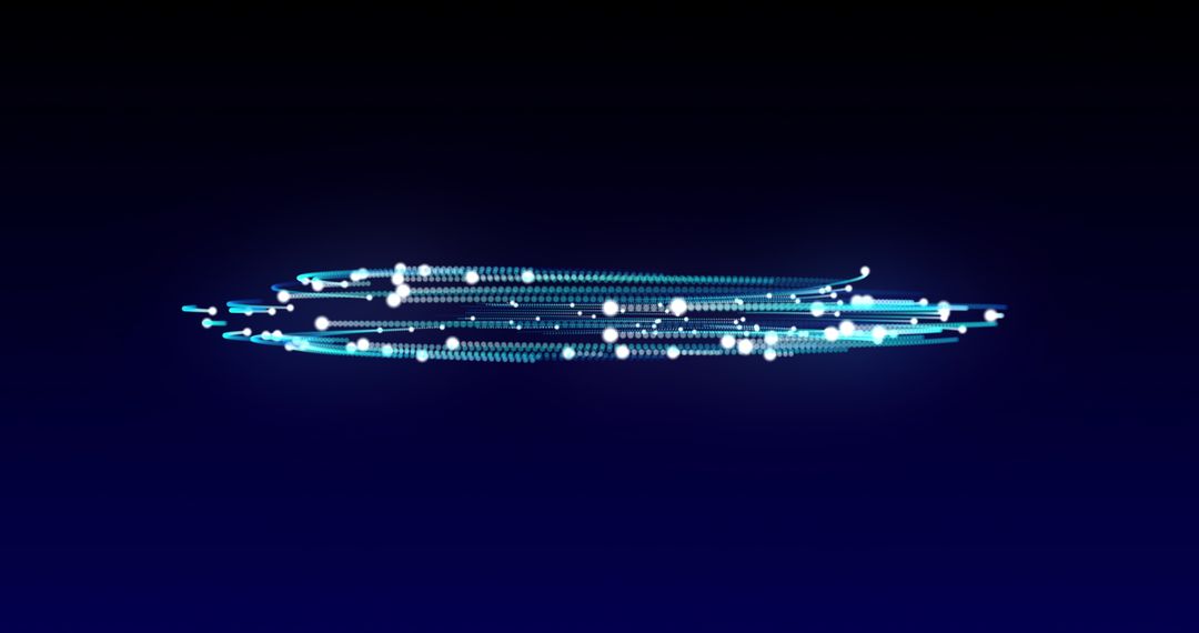 Rotating Blue Trails with Glowing Points on Black