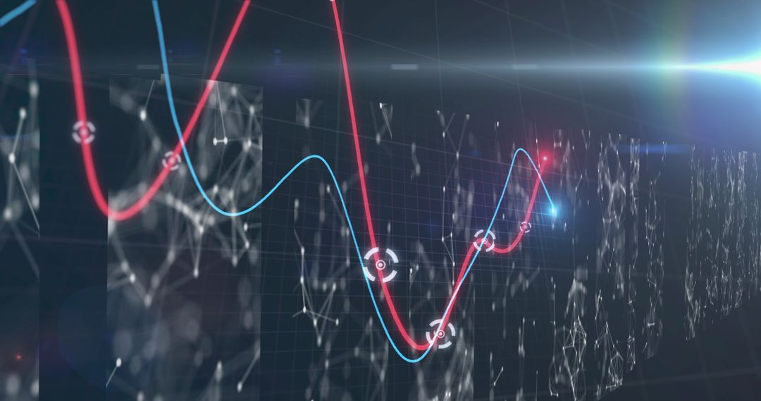 Futuristic Data Visualization Featuring Glowing Graph