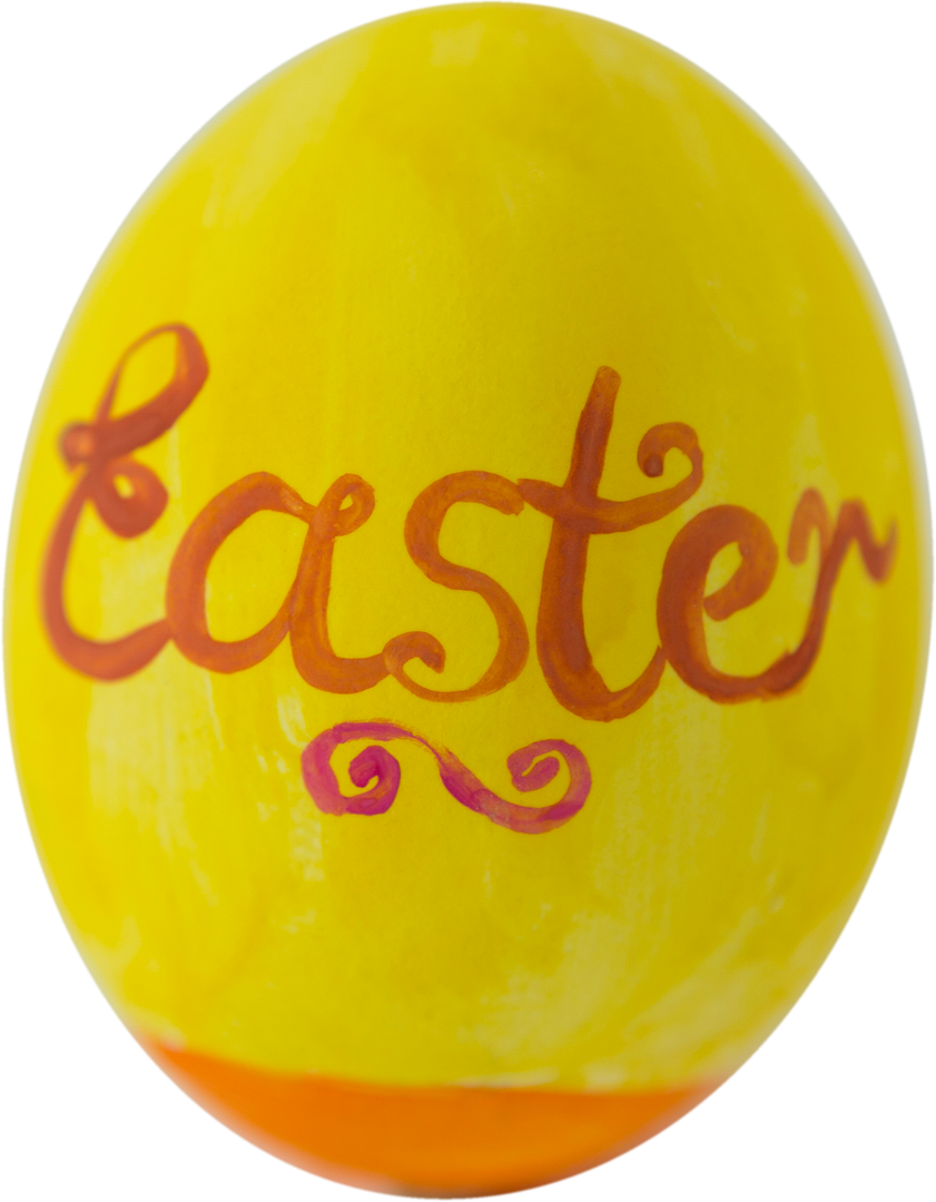 Close-up of Transparent Yellow Easter Egg with Decorative Text - Download Free Stock Images Pikwizard.com