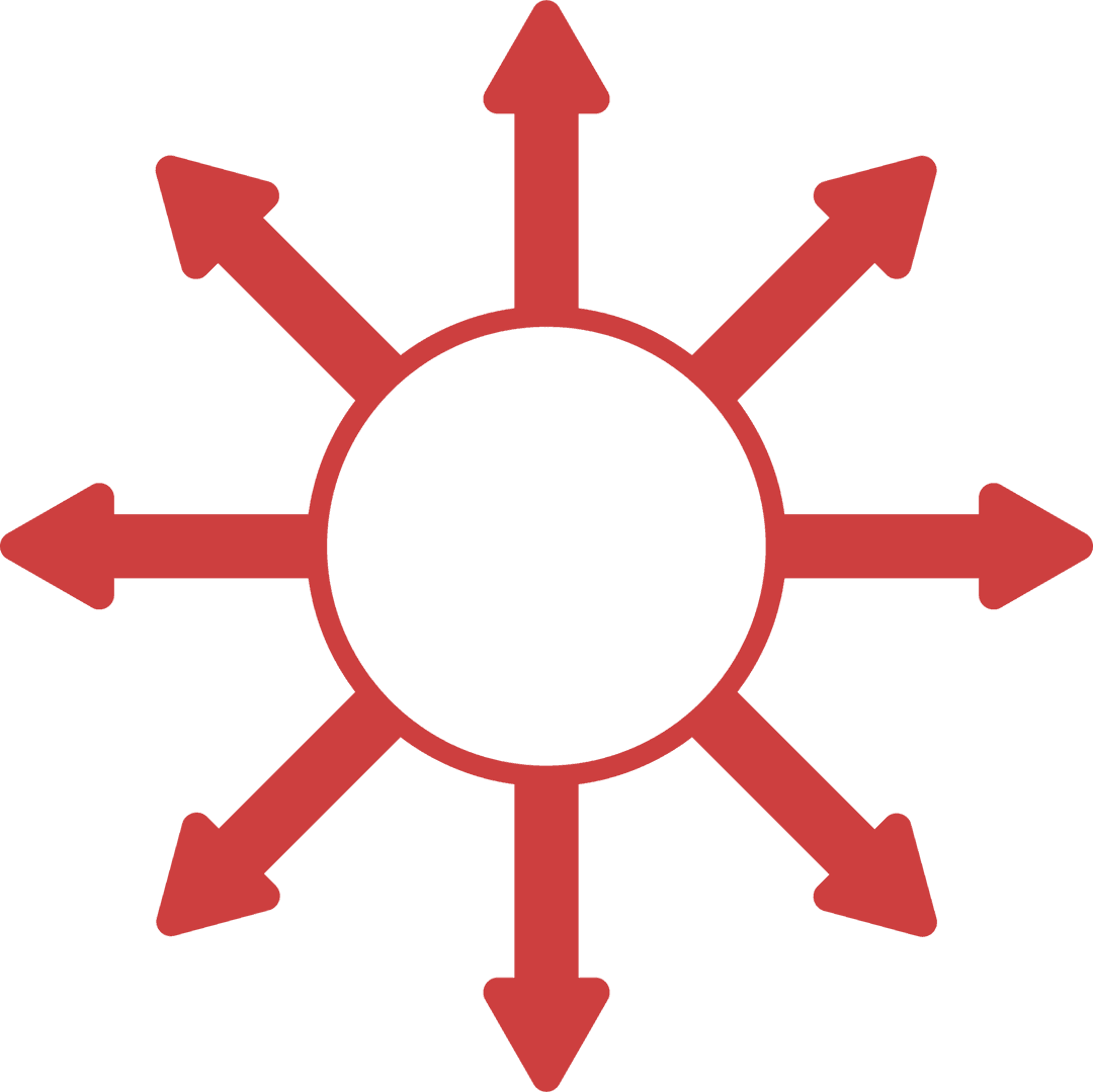 Red Circle with Arrow Pattern Illustration on Transparent Background