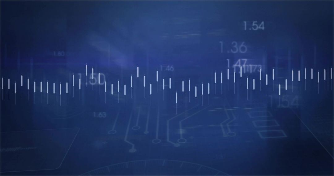 Futuristic Digital Data Waveform with Numeric Display