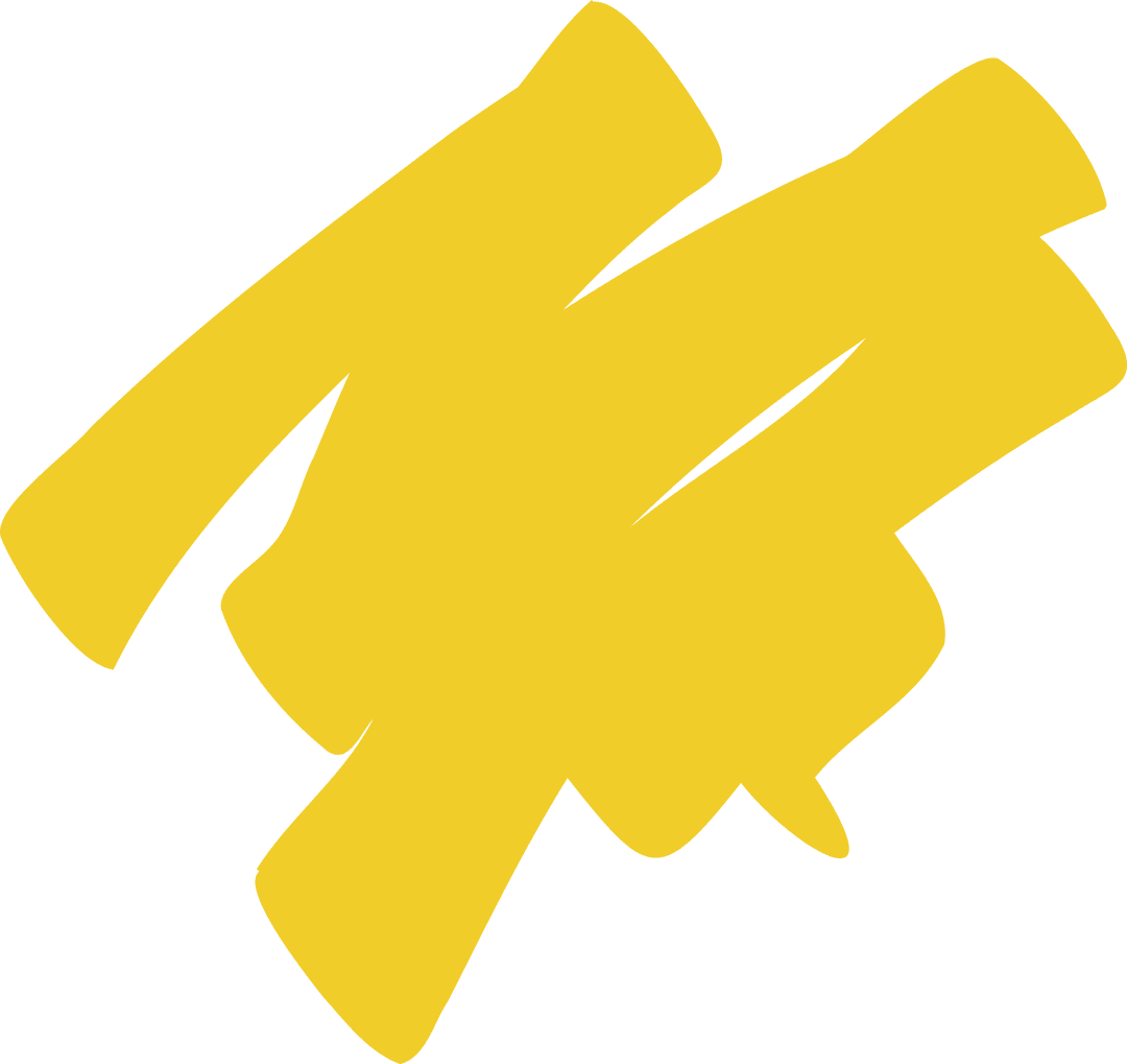 Yellow Abstract Scribble on Transparent Background