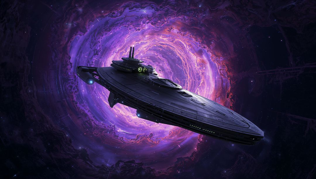 Disc-Shaped Spacecraft Exploring Cosmic Wormhole