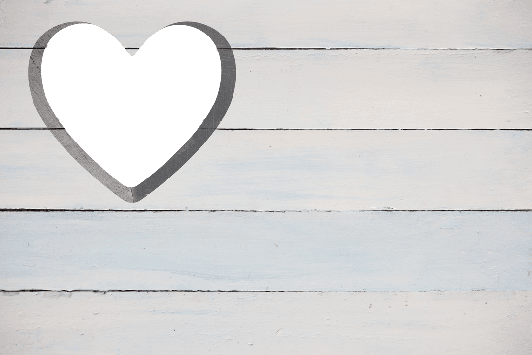 Wooden Planks with Heart Shape No Background Illustration